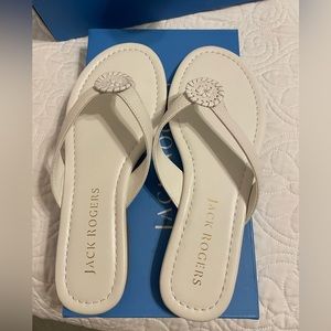 White, size 8 Jack Rogers sandals. Never worn.